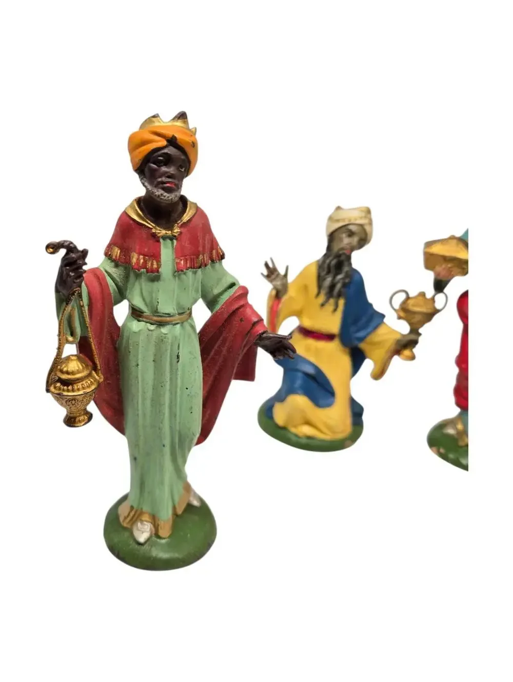 Vintage Fontanini Depose Italy 3 Wisemen Kings Nativity Set Spider mark